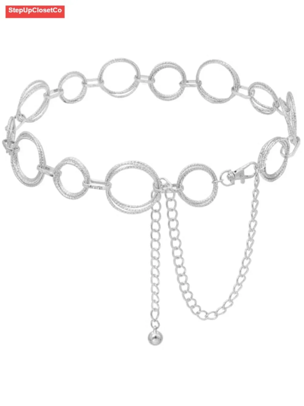 Women's Adjustable Metal Waist Chain Belt for Jeans, Fashion Belly Chain